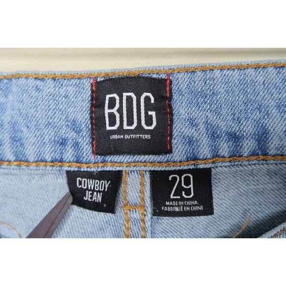 BDG Urban Outfitters Cowboy Jeans Womens 29 Distressed Denim High Rise Raw Hem - Picture 9 of 10